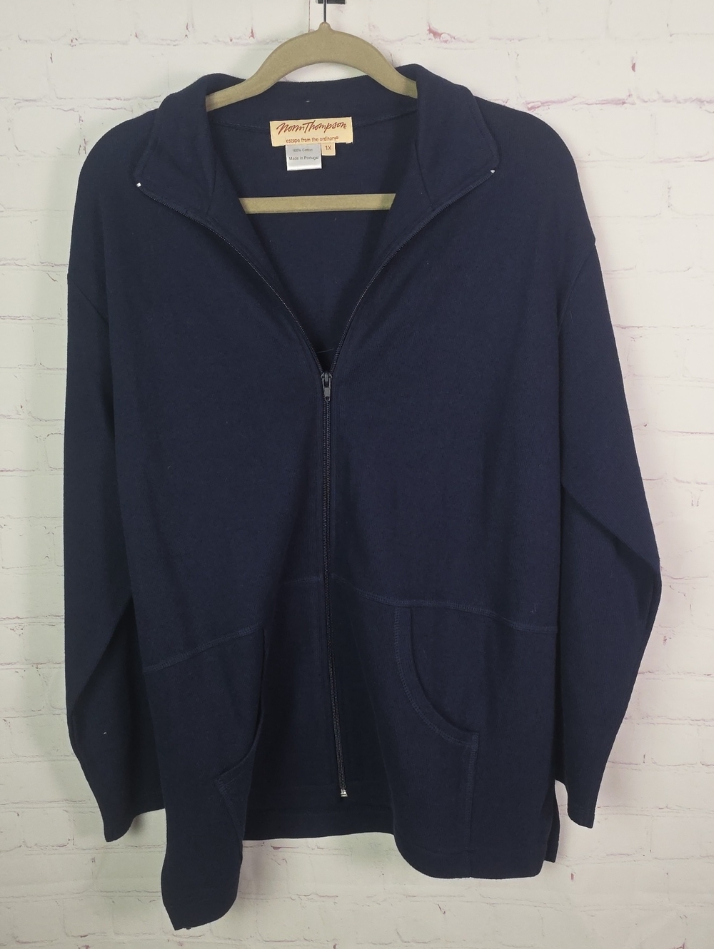 Norm Thompson Navy Full-Zip Women's Hoodie